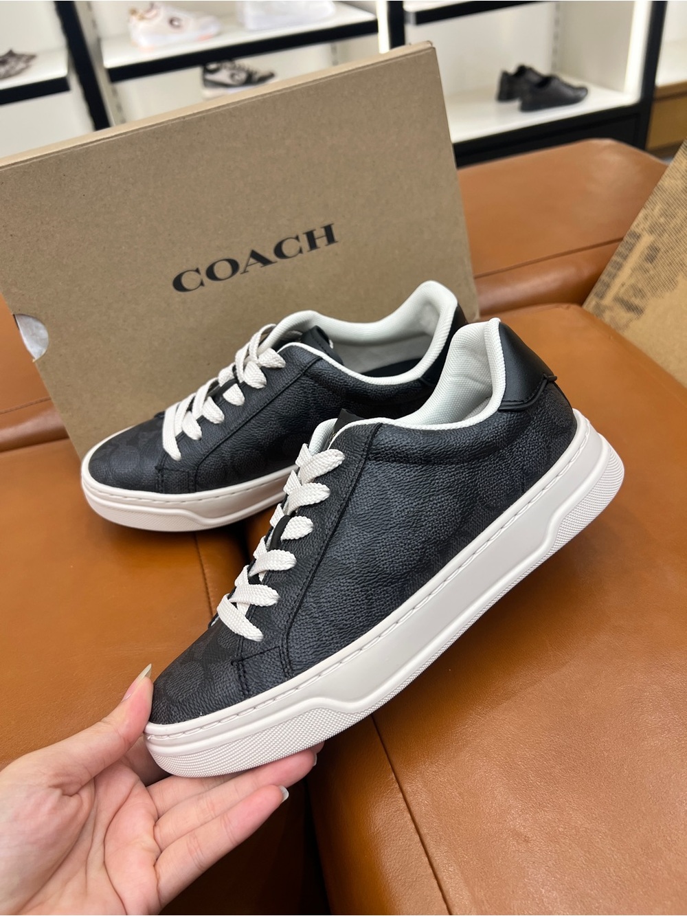 NEW COACH Women's High Line Sneaker In Signature Canvas Size:5、5.5、7.5、9.5